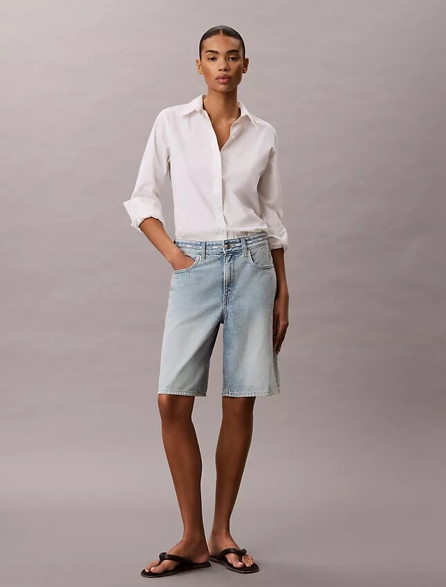 Bermudas de Denim con logotipo Bermudas de Denim con logotipo
