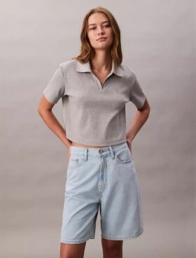 Bermudas de Denim holgadas de mezcla de lino Bermudas de Denim holgadas de mezcla de lino