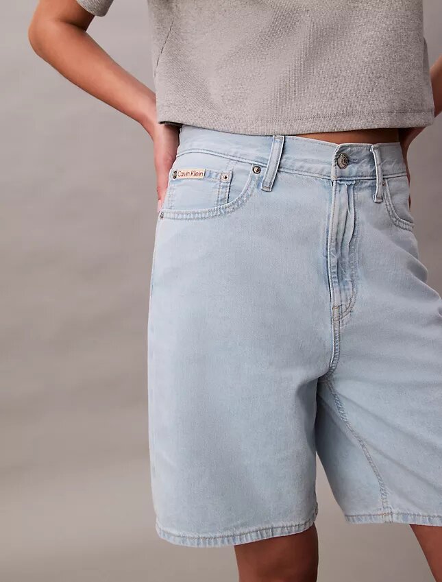 Bermudas de Denim holgadas de mezcla de lino Bermudas de Denim holgadas de mezcla de lino