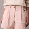 Bermudas plisadas de sarga Cotton Stretch de algodón Bermudas plisadas de sarga Cotton Stretch de algodón