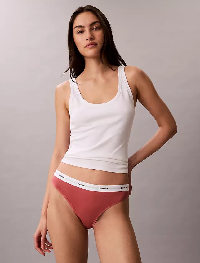 Bikini de algodón elástico acanalado Bikini de algodón elástico acanalado