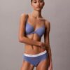 Bikini de algodón elástico con costuras acanaladas Bikini de algodón elástico con costuras acanaladas