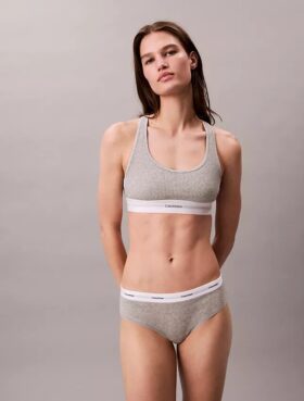 Bikini de algodón elástico con costuras acanaladas