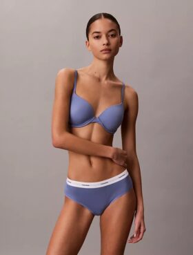 Bikini de algodón elástico con costuras acanaladas