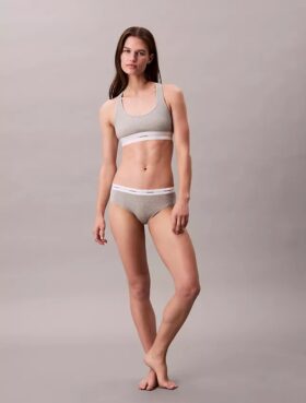 Bikini de algodón elástico con costuras acanaladas
