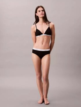 Bikini de algodón elástico con costuras acanaladas