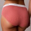 Bikini de algodón elástico con costuras acanaladas Bikini de algodón elástico con costuras acanaladas