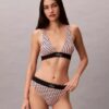 Bikini de cintura alta elástico de Microfiber con Monogram gráfico Bikini de cintura alta elástico de Microfiber con Monogram gráfico