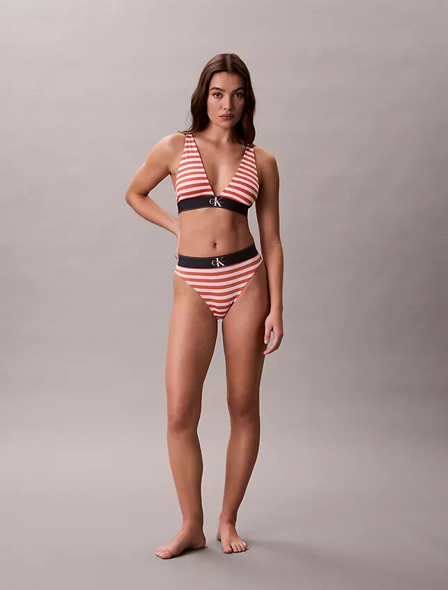 Bikini de cintura alta elástico de Microfiber con Monogram gráfico Bikini de cintura alta elástico de Microfiber con Monogram gráfico