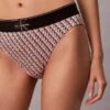 Bikini de cintura alta elástico de Microfiber con Monogram gráfico Bikini de cintura alta elástico de Microfiber con Monogram gráfico