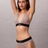 Bikini de cintura alta elástico de Microfiber con Monogram gráfico Bikini de cintura alta elástico de Microfiber con Monogram gráfico