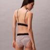Bikini de cintura alta elástico de Microfiber con Monogram gráfico Bikini de cintura alta elástico de Microfiber con Monogram gráfico