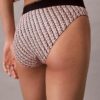 Bikini de cintura alta elástico de Microfiber con Monogram gráfico Bikini de cintura alta elástico de Microfiber con Monogram gráfico