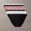 Bikini de talle bajo con logotipo Icon, paquete de 5