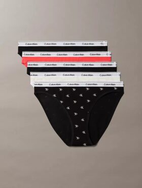 Bikini de talle bajo con logotipo Icon, paquete de 5