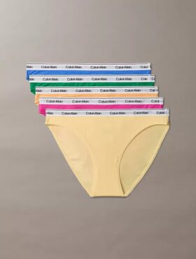 Bikini de talle bajo con logotipo Icon, paquete de 5