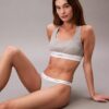 Bikini de tiras de algodón elástico acanalado Bikini de tiras de algodón elástico acanalado