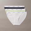 Bikini de tiras de Cotton Stretch acanalado, paquete de 3