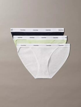 Bikini de tiras de Cotton Stretch acanalado, paquete de 3