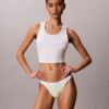 Bikini de tiras de Cotton Stretch acanalado, paquete de 3