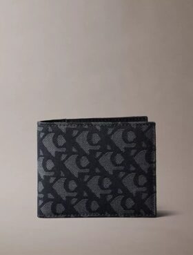 Billetera doble con monograma integral
