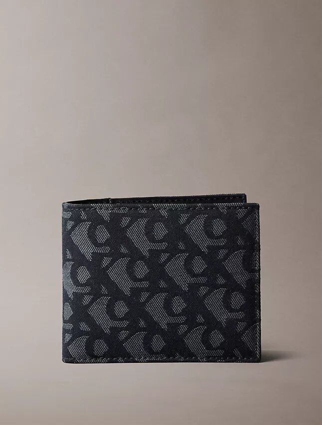 Billetera doble con monograma integral Billetera doble con monograma integral