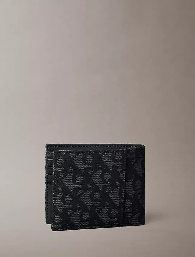 Billetera doble con monograma integral Billetera doble con monograma integral