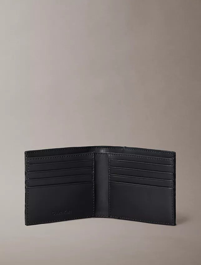 Billetera doble con monograma integral Billetera doble con monograma integral