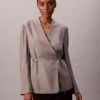 Blazer cruzado de jacquard de viscosa