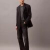 Blazer de doble botonadura en mezcla de gabardina de lana Blazer de doble botonadura en mezcla de gabardina de lana