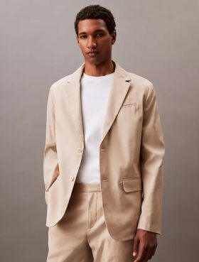 Blazer de mezcla de lino Blazer de mezcla de lino