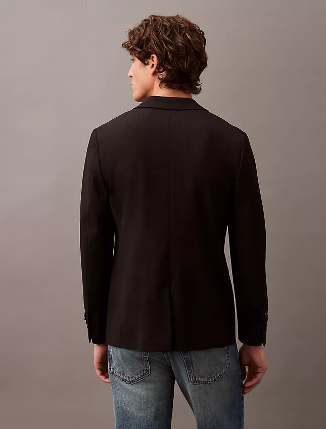 Blazer entallado de gabardina de lana Blazer entallado de gabardina de lana
