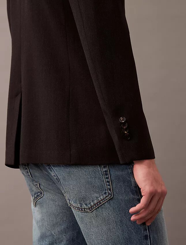 Blazer entallado de gabardina de lana Blazer entallado de gabardina de lana