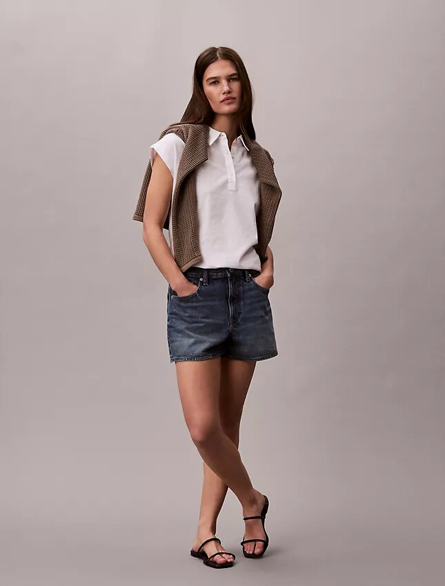 Blusa de manga corta de mezcla de lino Blusa de manga corta de mezcla de lino