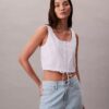 Blusa de popelín con botones Blusa de popelín con botones