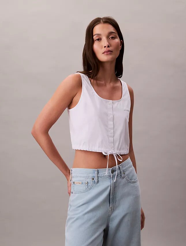 Blusa de popelín con botones Blusa de popelín con botones