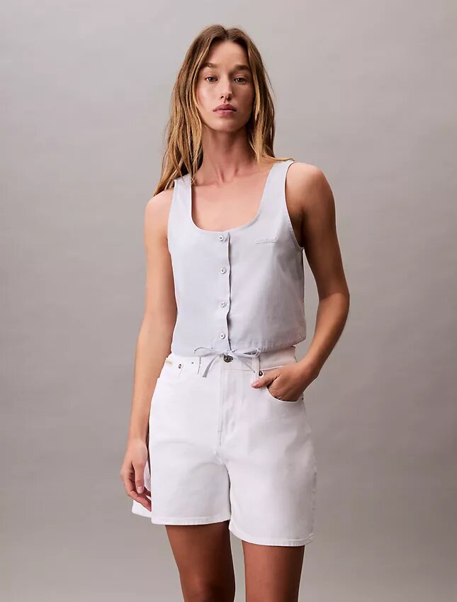 Blusa de popelín con botones Blusa de popelín con botones