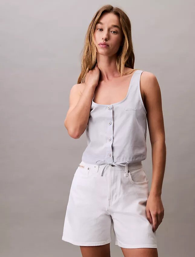 Blusa de popelín con botones Blusa de popelín con botones