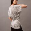 Blusa estampada de satén arrugado Blusa estampada de satén arrugado