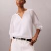 Blusa ligera de mezcla de algodón