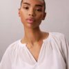 Blusa ligera de mezcla de algodón