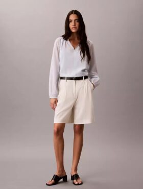 Blusa ligera de mezcla de algodón