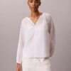 Blusa ligera de mezcla de algodón