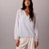 Blusa ligera de mezcla de algodón