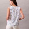 Blusa sin mangas de gasa estampada Blusa sin mangas de gasa estampada