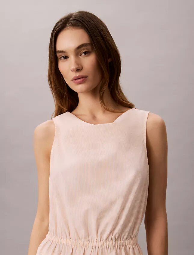 Blusa sin mangas de popelín de algodón Blusa sin mangas de popelín de algodón