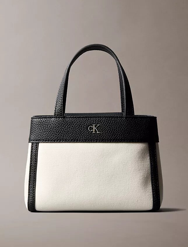 Bolso bandolera mini tote de lona Monogram Bolso bandolera mini tote de lona Monogram