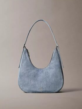 Bolso cruzado de Denim con logo en forma de media luna