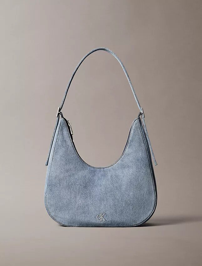 Bolso cruzado de Denim con logo en forma de media luna Bolso cruzado de Denim con logo en forma de media luna