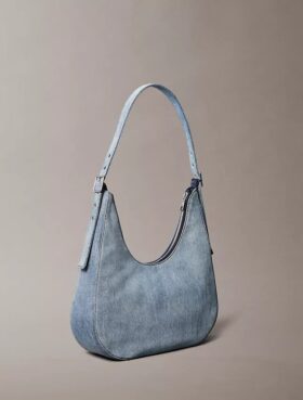 Bolso cruzado de Denim con logo en forma de media luna